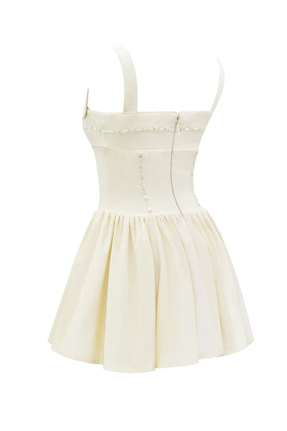 Honor Buttermilk Ribbon Detailed Mini Dress