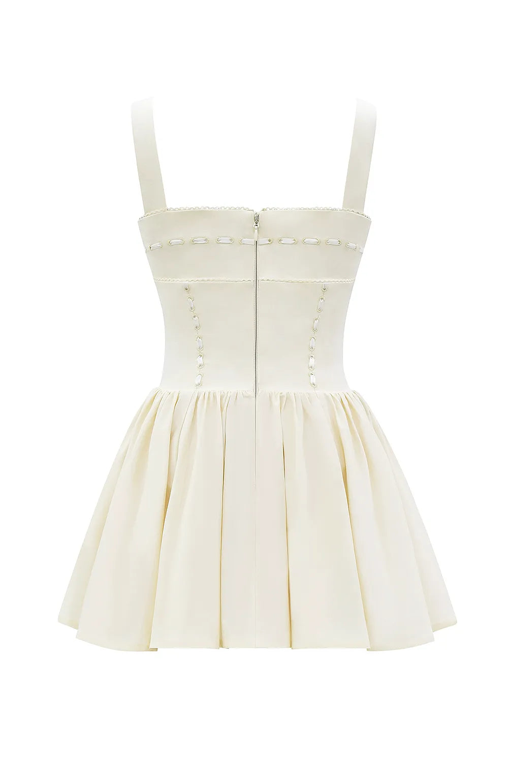 Honor Buttermilk Ribbon Detailed Mini Dress
