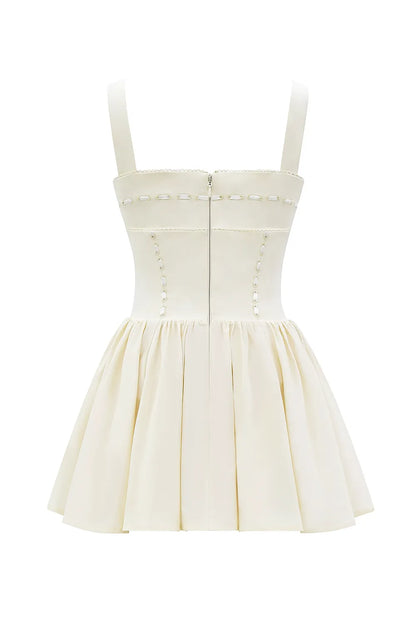 Honor Buttermilk Ribbon Detailed Mini Dress
