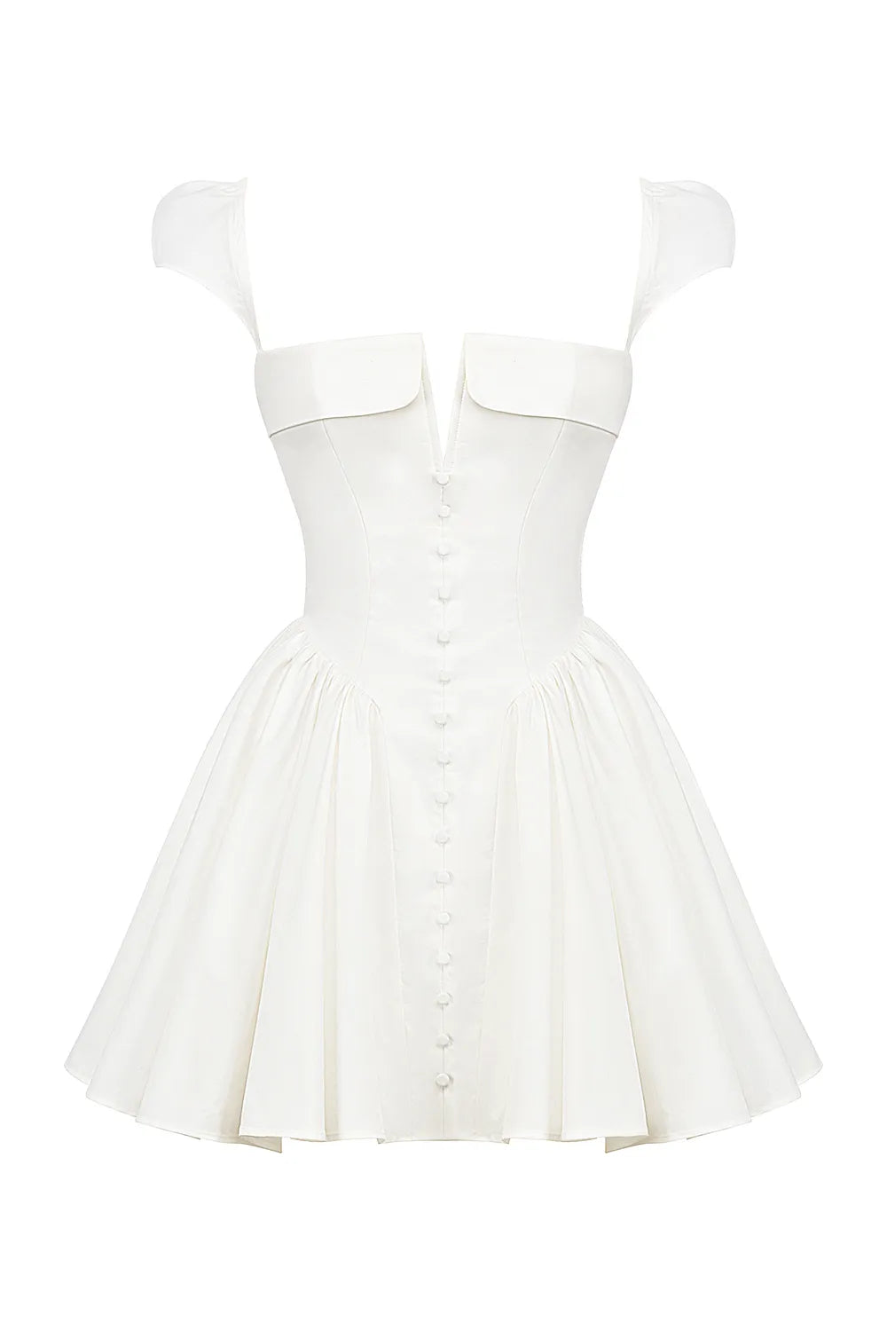 Florence White Cotton Corset Mini Dress