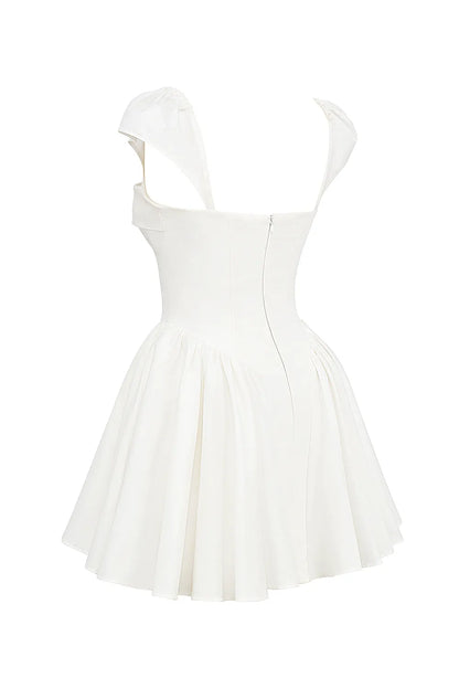 Florence White Cotton Corset Mini Dress
