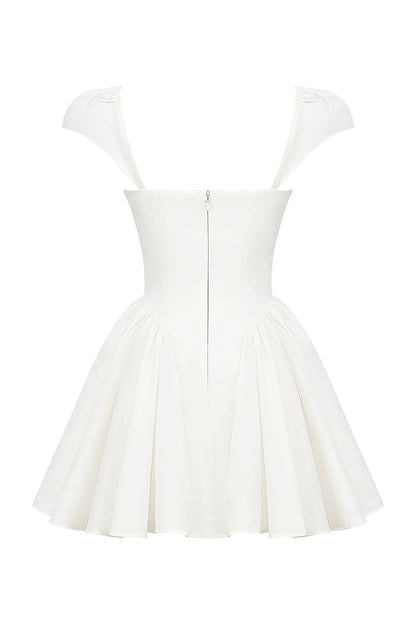Florence White Cotton Corset Mini Dress