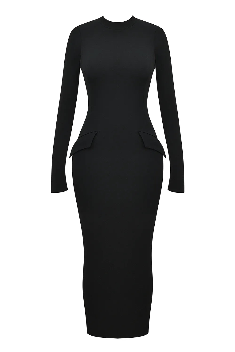 Marie-Louise Black Turtleneck Maxi Dress