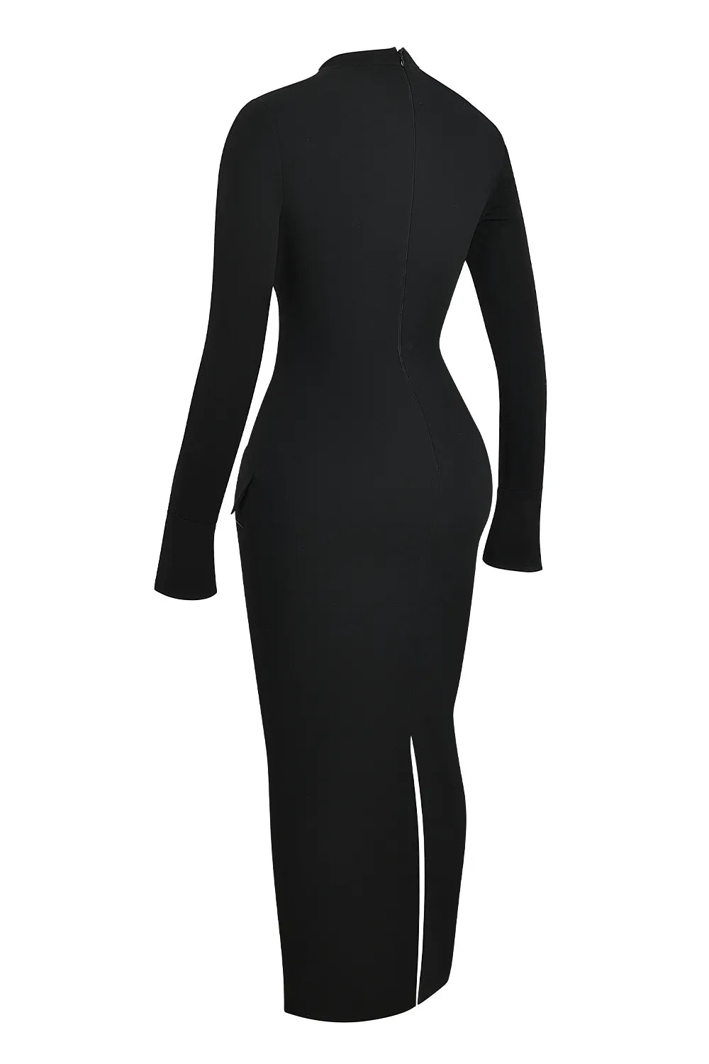 Marie-Louise Black Turtleneck Maxi Dress