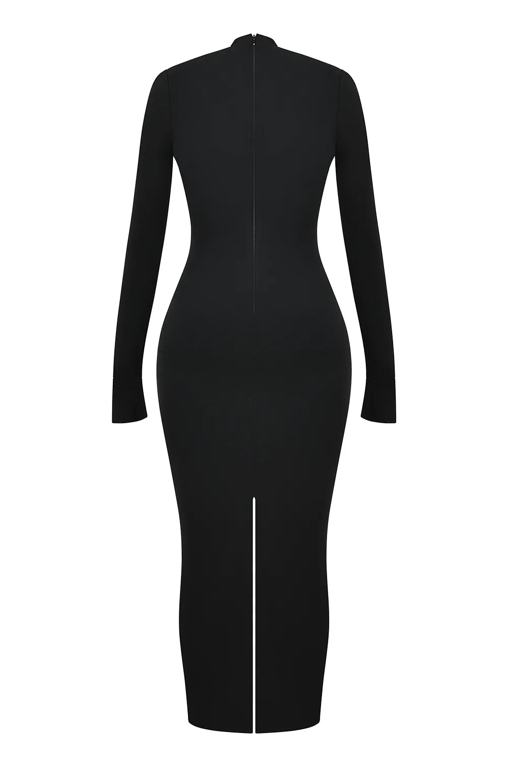 Marie-Louise Black Turtleneck Maxi Dress
