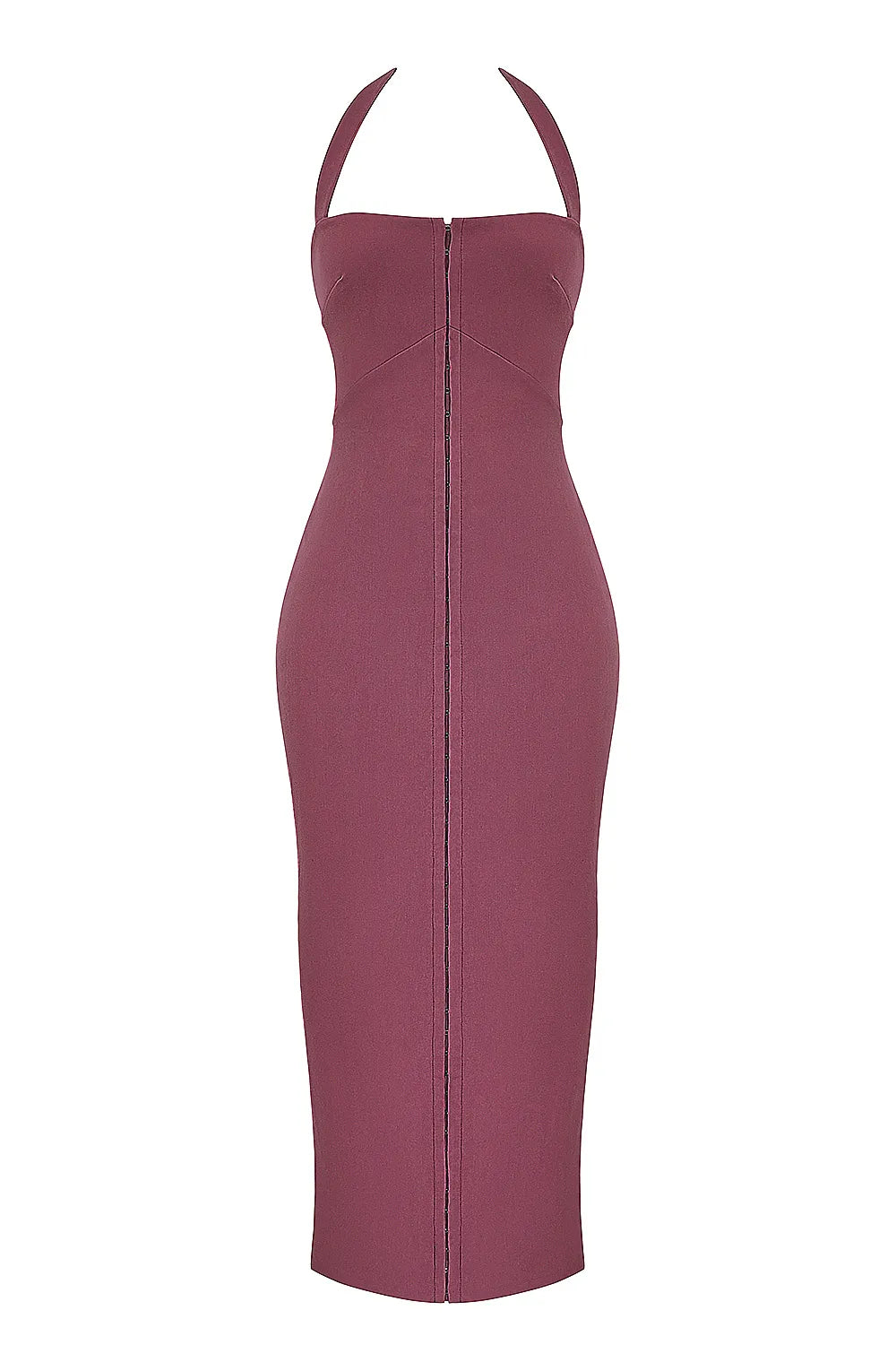 Mia Mulberry Twill Halter Maxi Dress