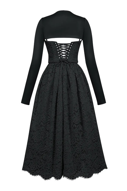 Duchess Black Lace Corset, Skirt and Bolero