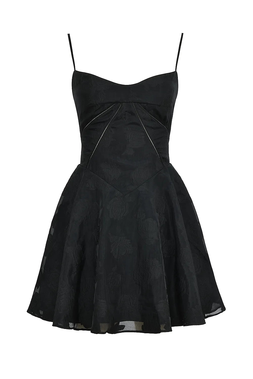 Serenita Black Floral Lace Back Mini Dress