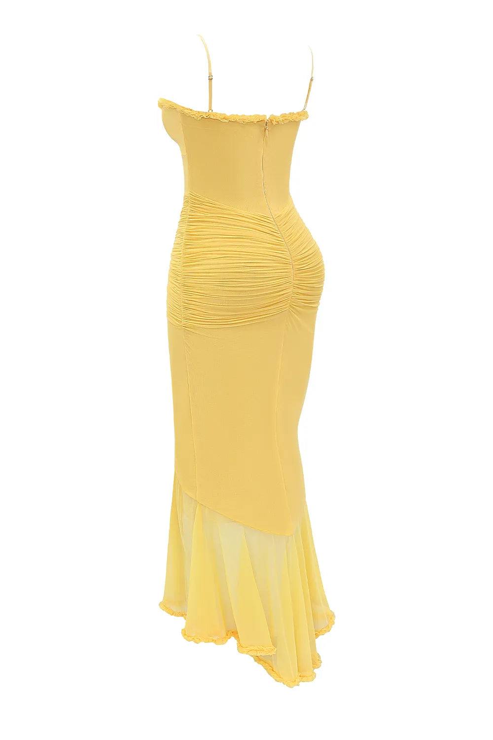 Gabbi Apricot Ruffled Front Gown