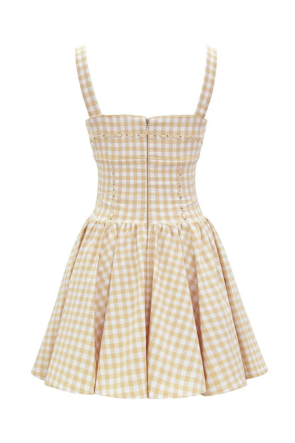 Isadora Gingerbread Gingham Mini Dress