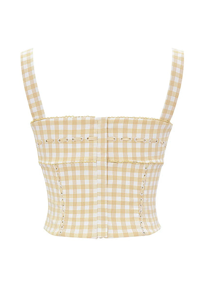 Lottie Gingerbread Gingham Corset