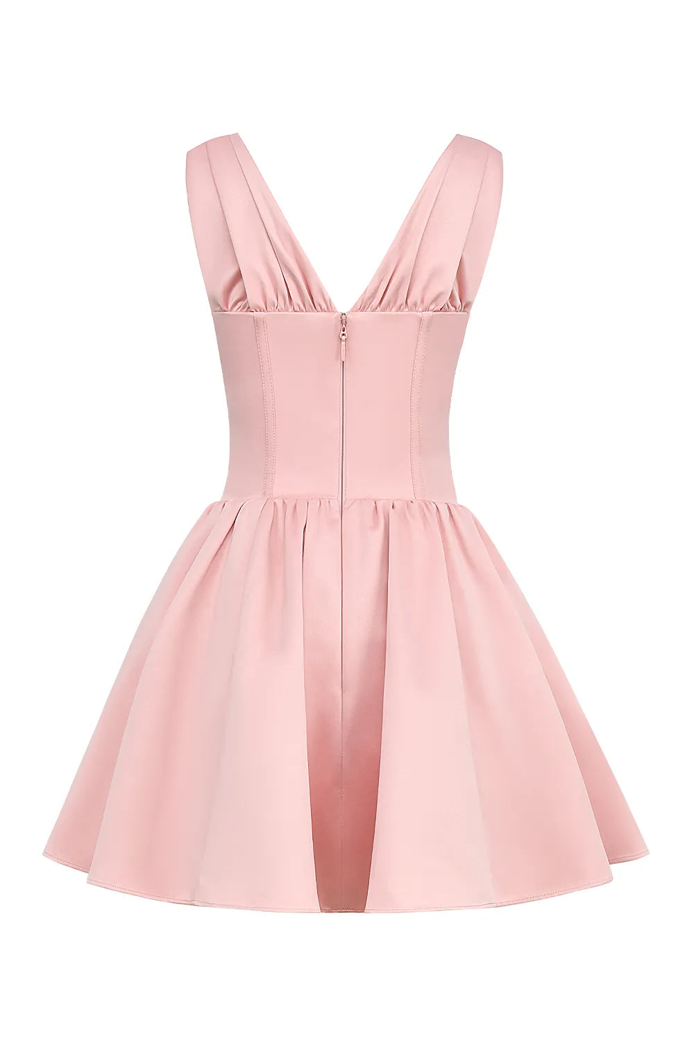Emmeliette Powder Pink Satin Mini Dress