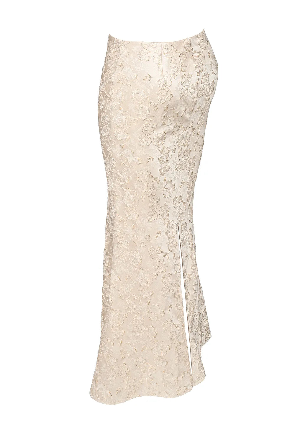 Mara Ivory Metallic Jacquard Maxi Skirt