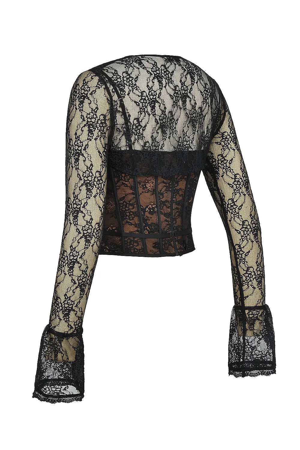 Lisette Black Lace Corset Top with Bolero