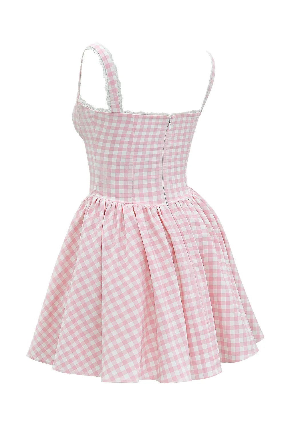 Brigitte Strawberry Shortcake Gingham Corset Mini Dress