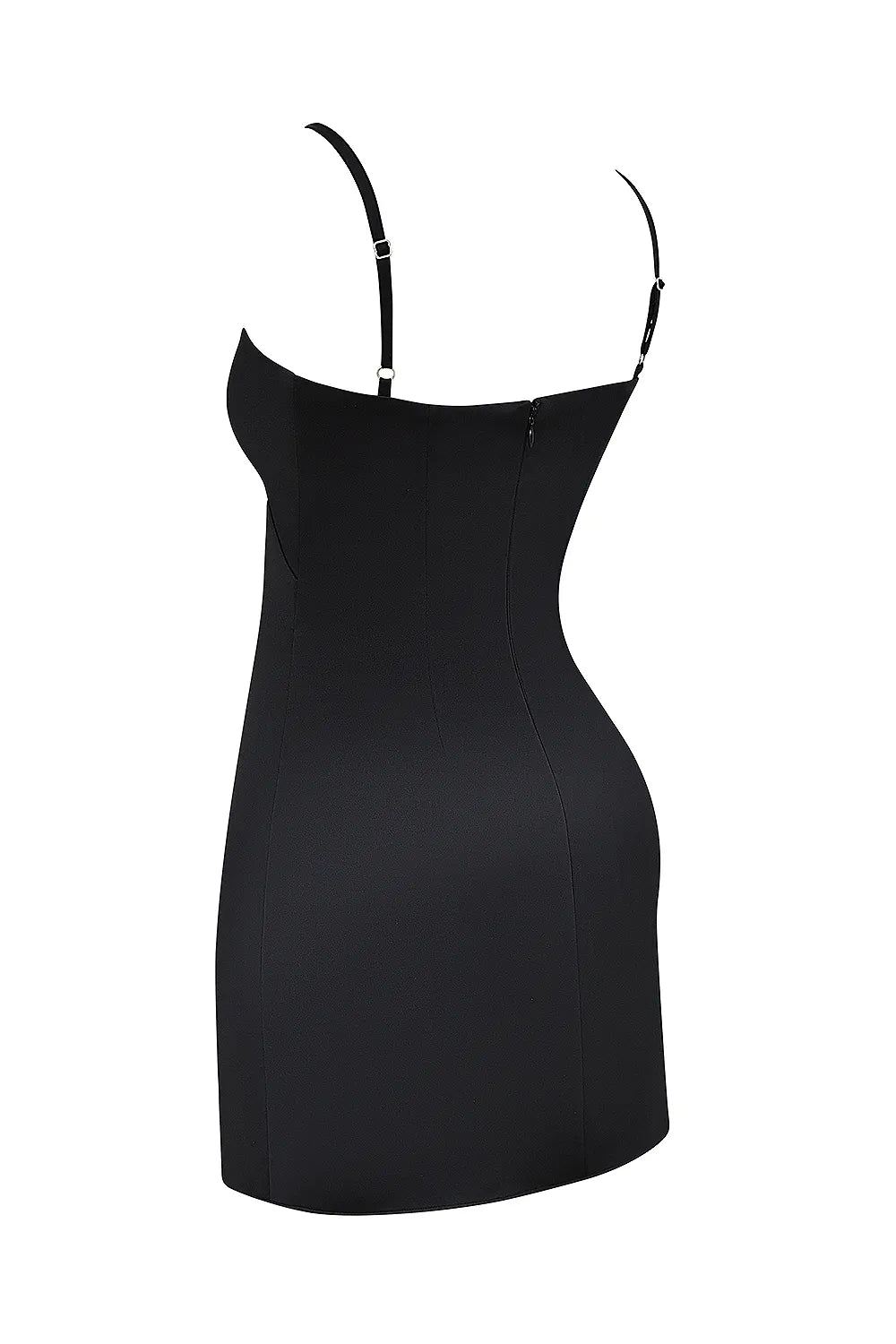Dainty Black Square Neck A-Line Mini Dress