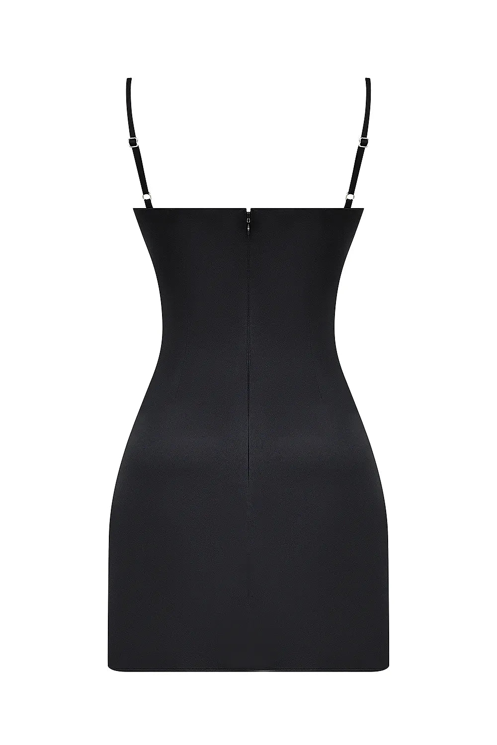 Dainty Black Square Neck A-Line Mini Dress