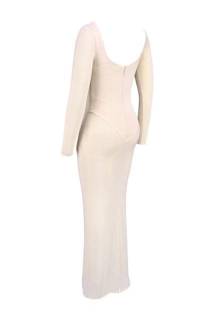 Everly Blush Mesh Maxi Dress with Bodysuit