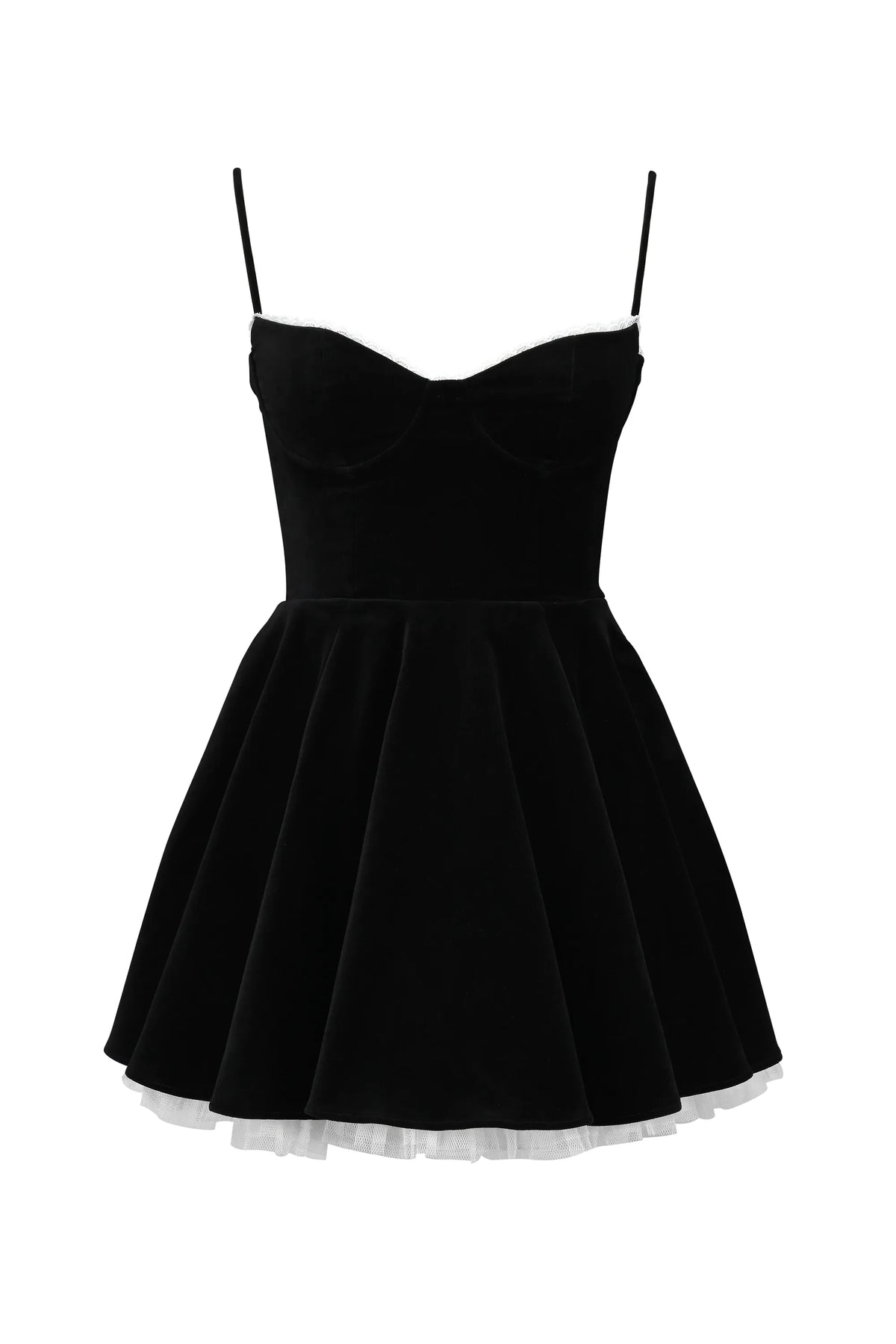 Minimoiselle Black Velvet Tulle Mini Dress