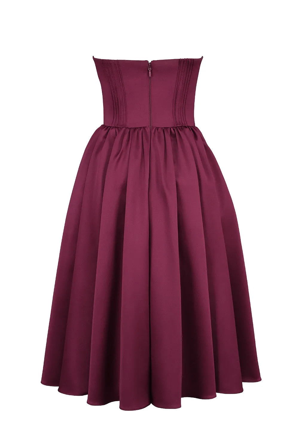 Coco Burgundy Satin Tulle Midi Dress