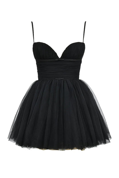 Princess Black Tulle Mini Dress