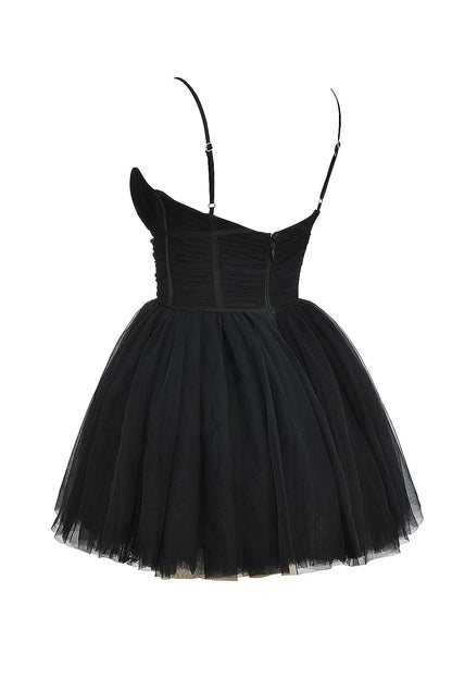 Princess Black Tulle Mini Dress