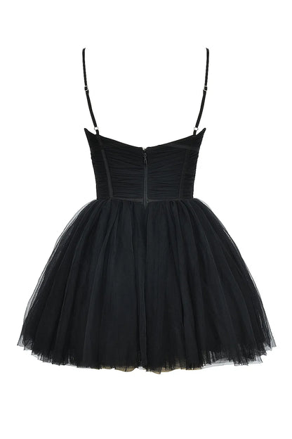 Princess Black Tulle Mini Dress