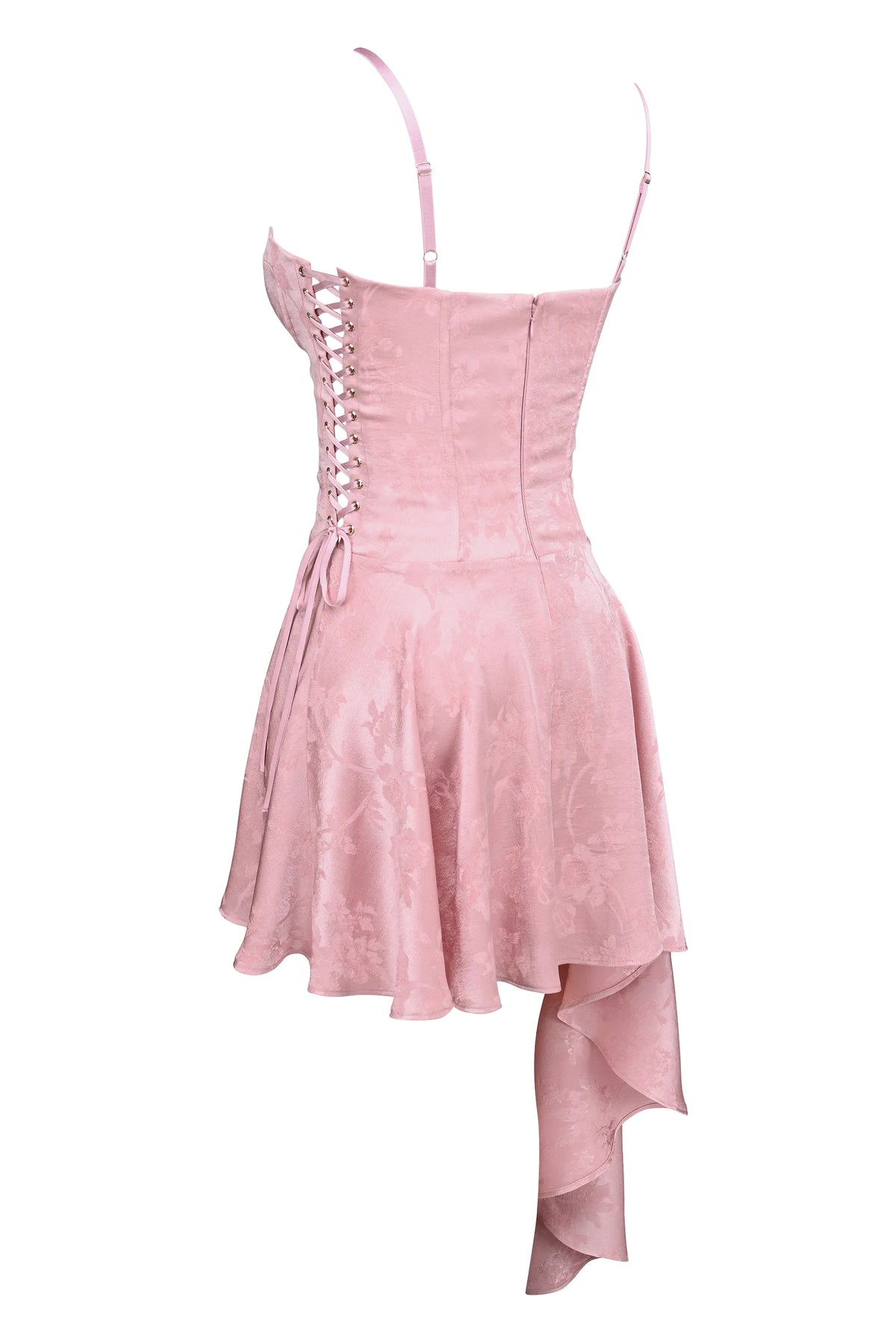 Lola Pink Jacquard Draped Mini Dress
