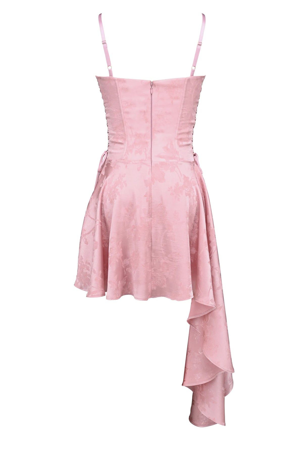 Lola Pink Jacquard Draped Mini Dress