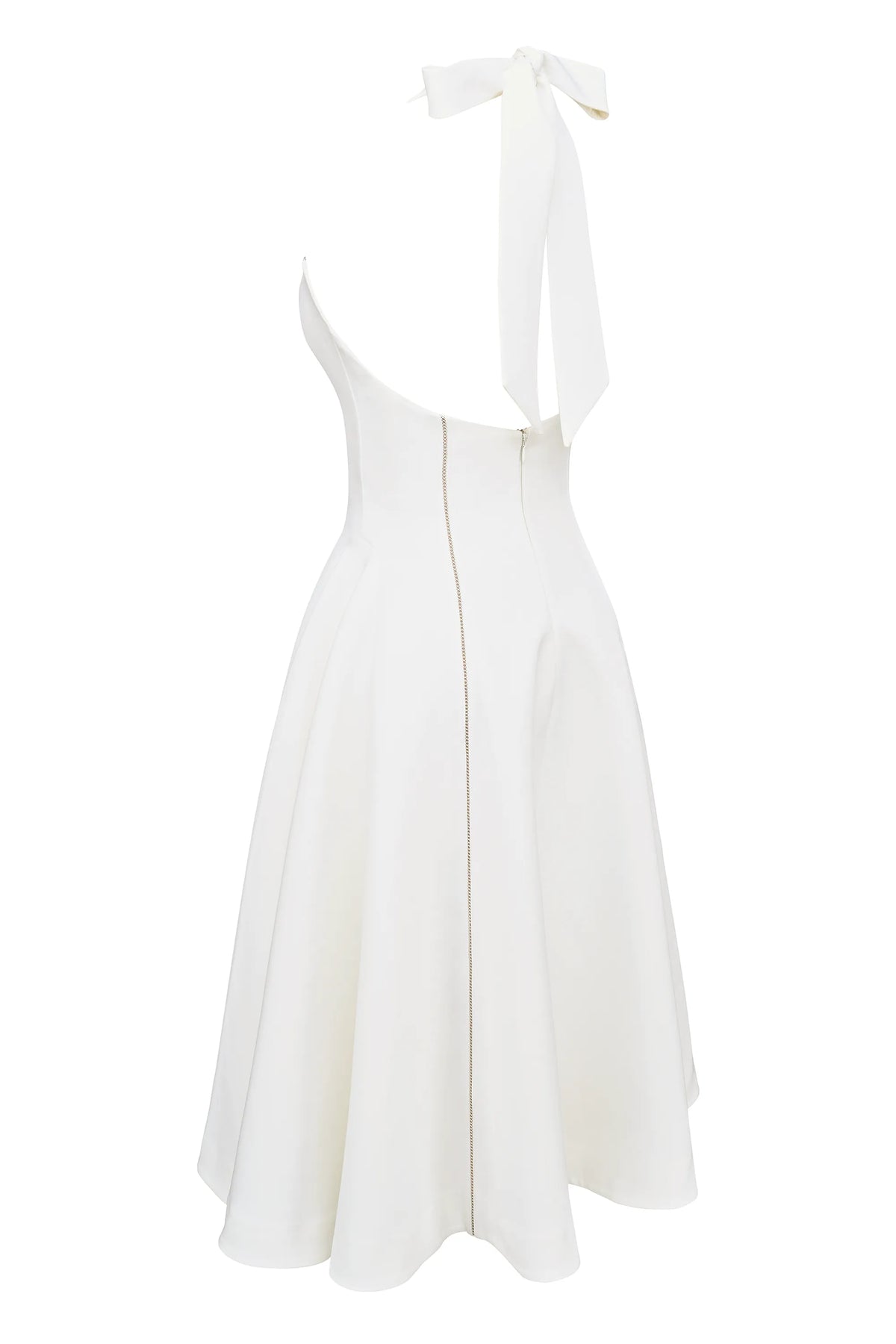 Loulou Ivory Halter Neck Midi Dress