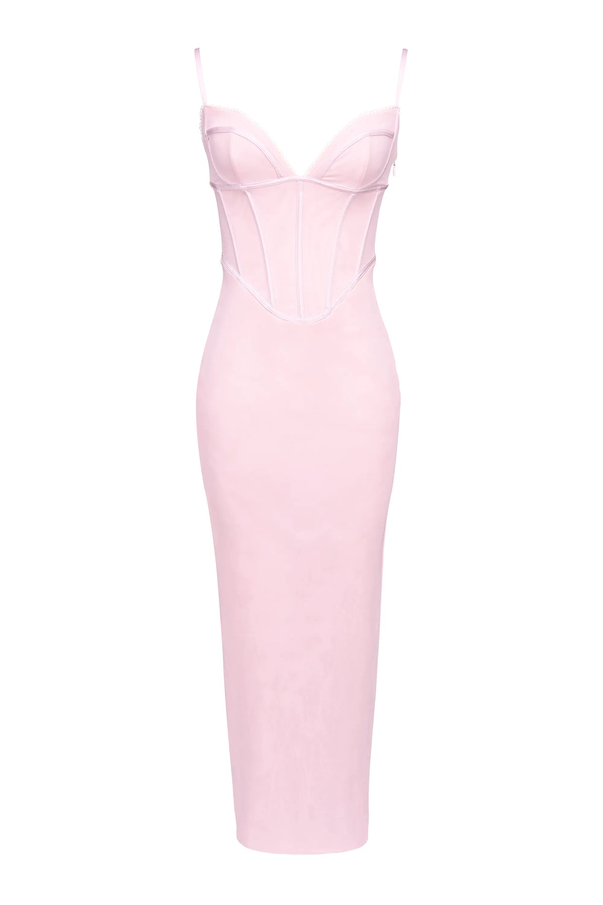 Romy Pink Mesh Bodycon Maxi Dress