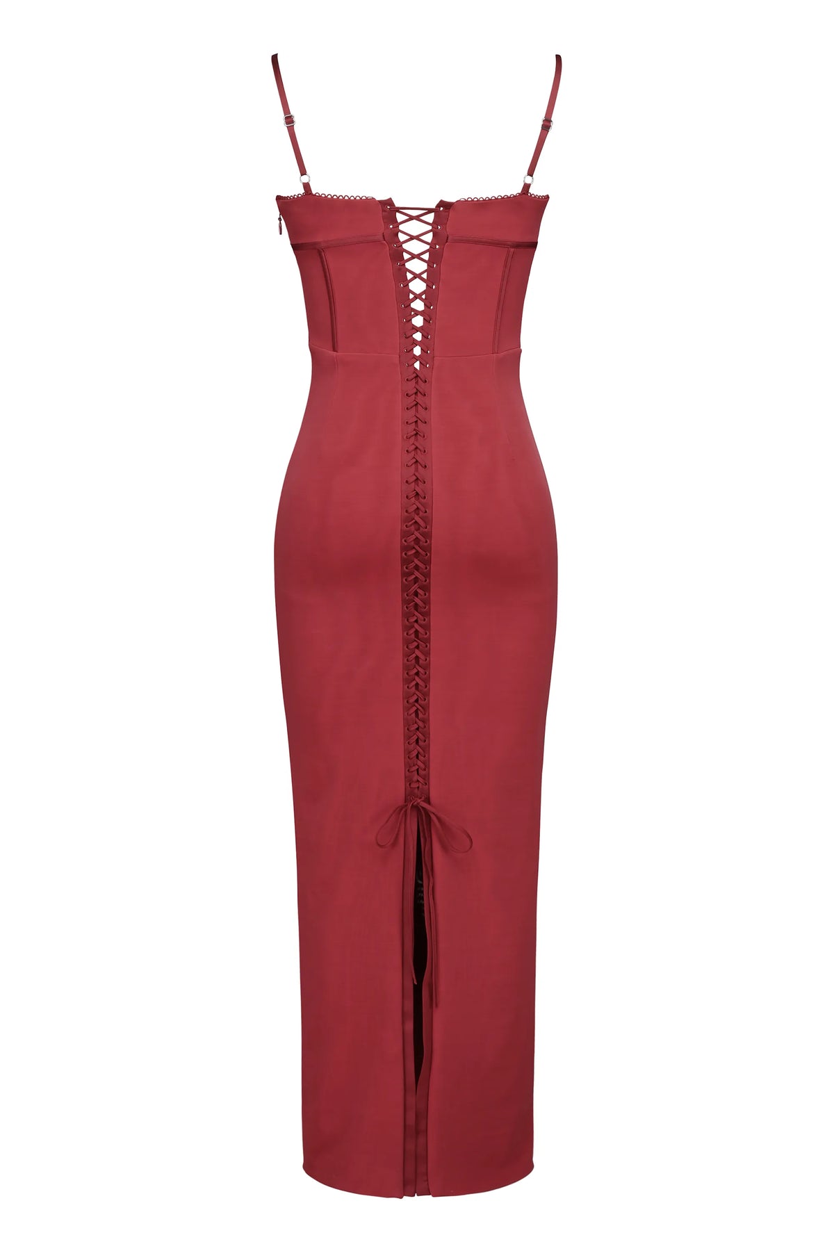 Romy Wine Mesh Bodycon Maxi Dress