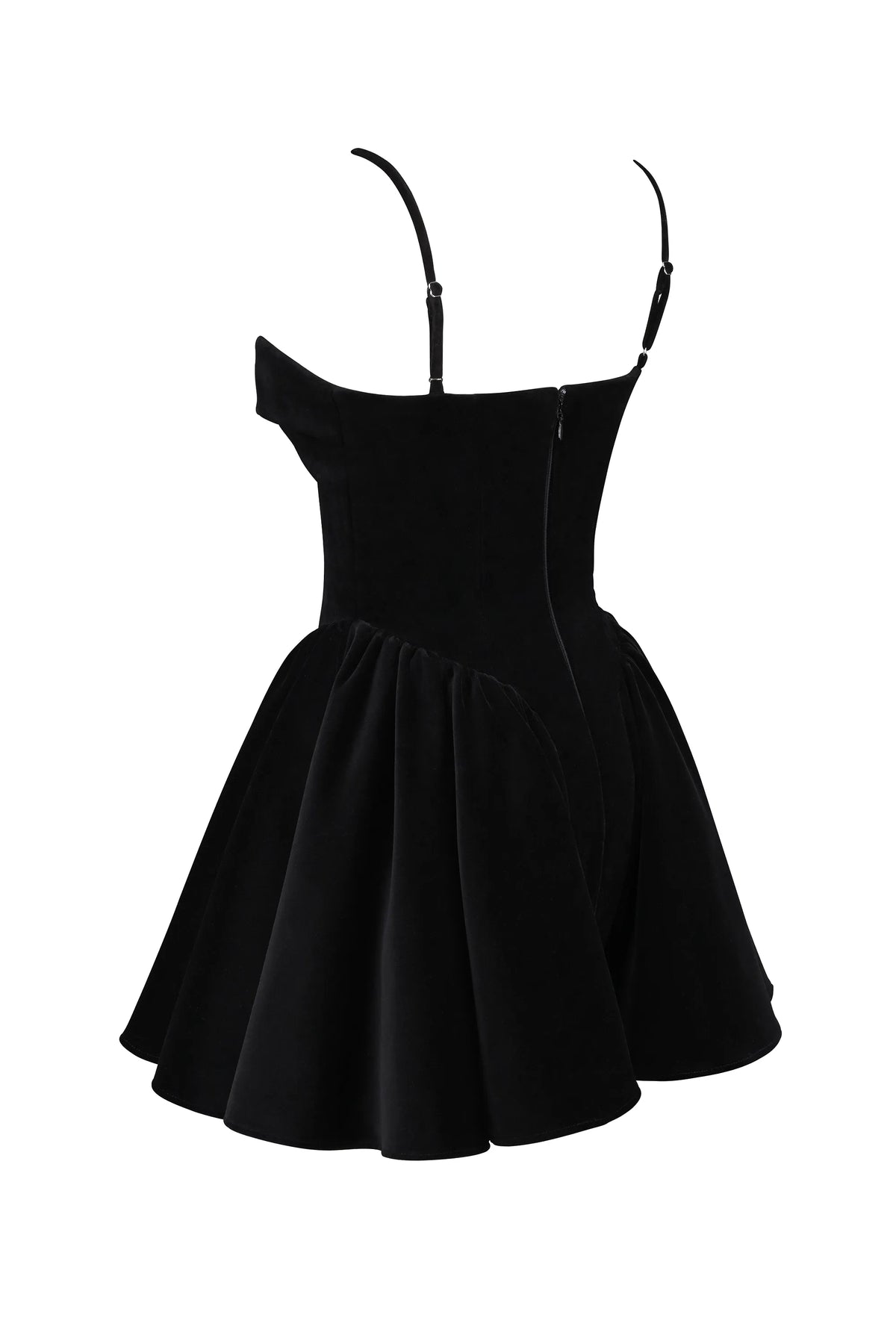 Selina Black Velvet Tulle Mini Dress