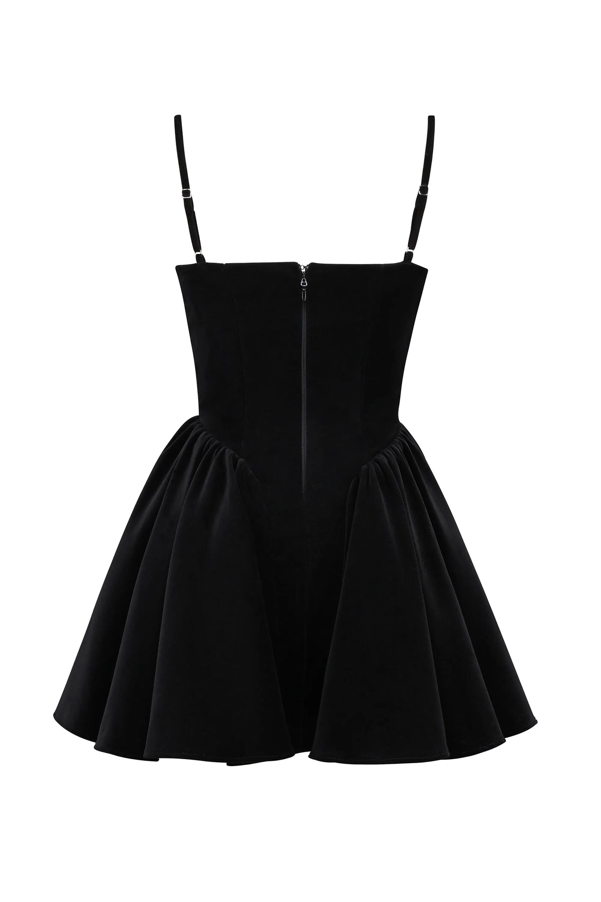 Selina Black Velvet Tulle Mini Dress
