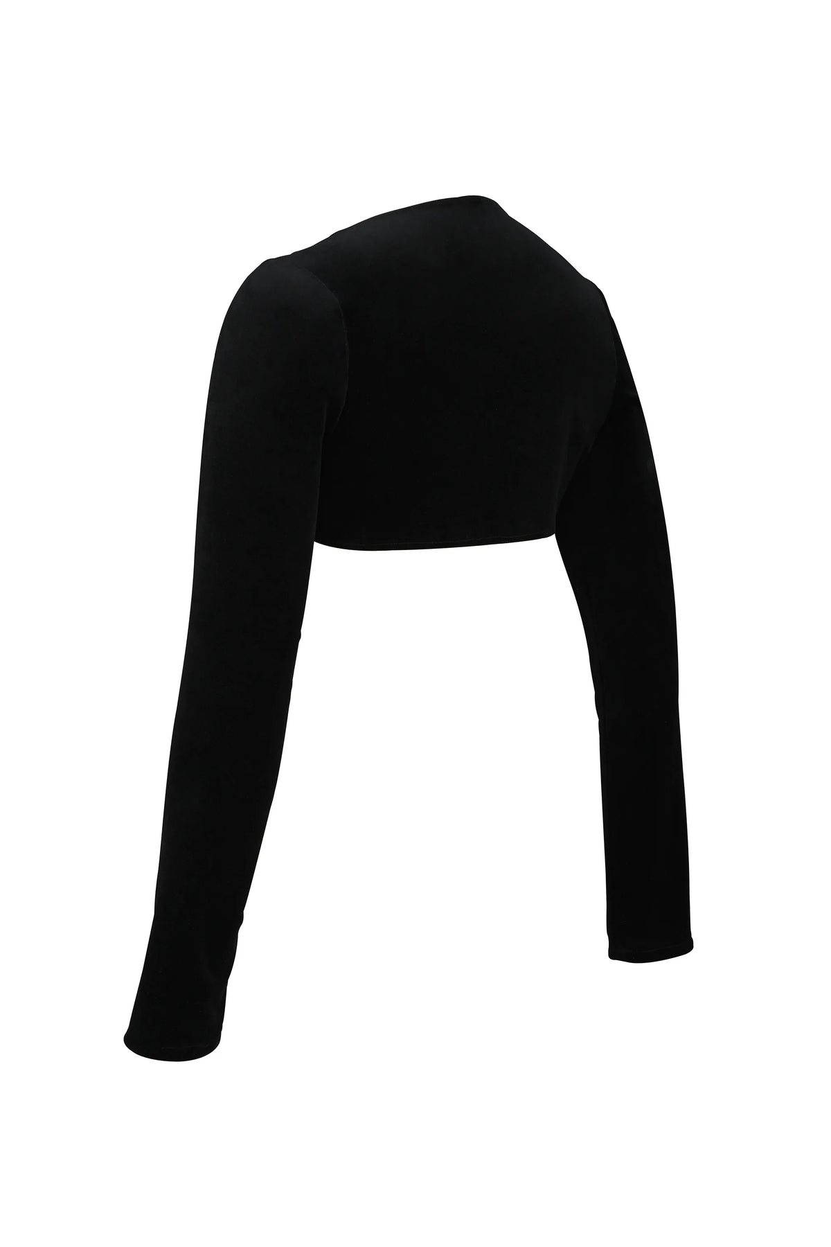 Harmony Black Stretch Velvet Cropped Bolero