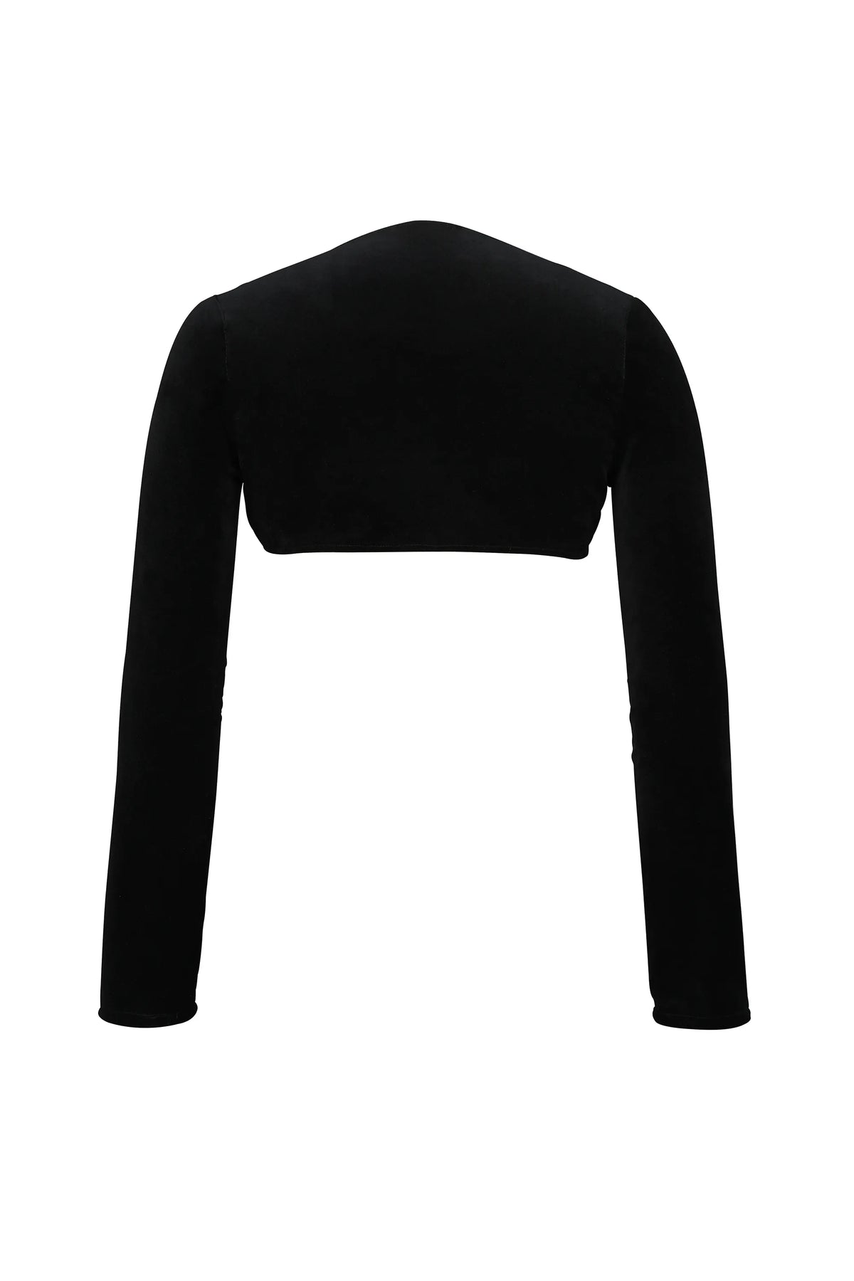 Harmony Black Stretch Velvet Cropped Bolero
