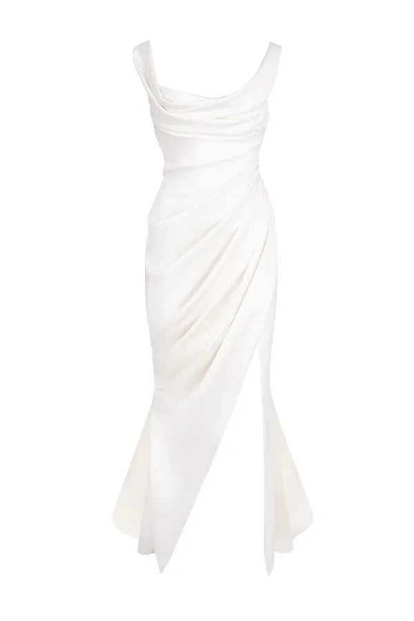 Delphine Ivory Draped Corset Bridal Gown - Limited Edition