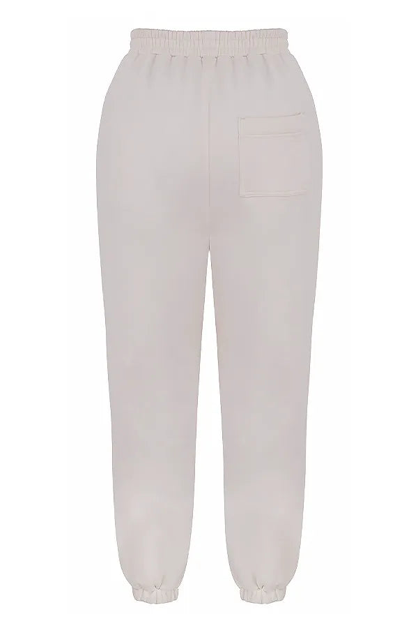 Sky Off White Fleece Back Jogging Trousers