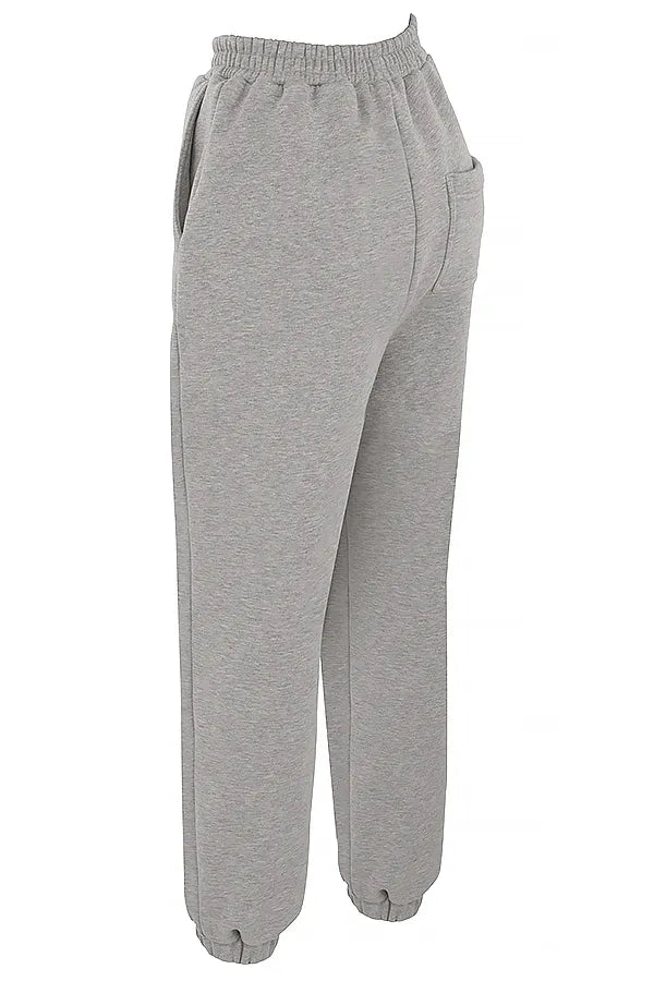 Sky Light Grey Fleece Back Jogging Trousers