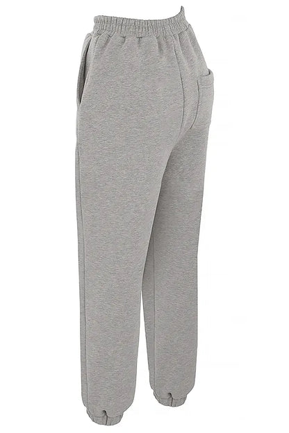 Sky Light Grey Fleece Back Jogging Trousers