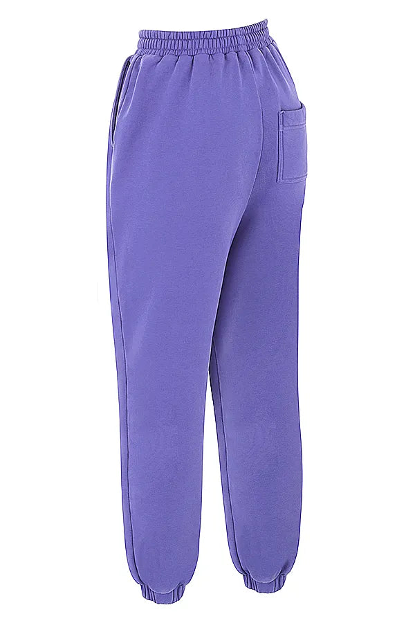 Sky Purple Fleece Back Jogging Trousers