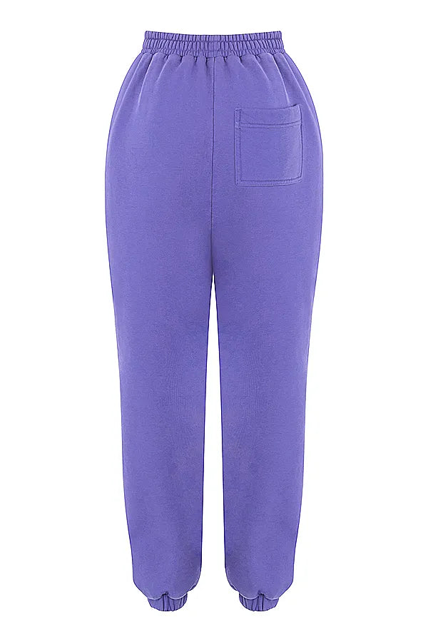 Sky Purple Fleece Back Jogging Trousers