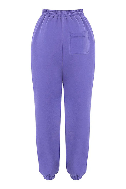 Sky Purple Fleece Back Jogging Trousers