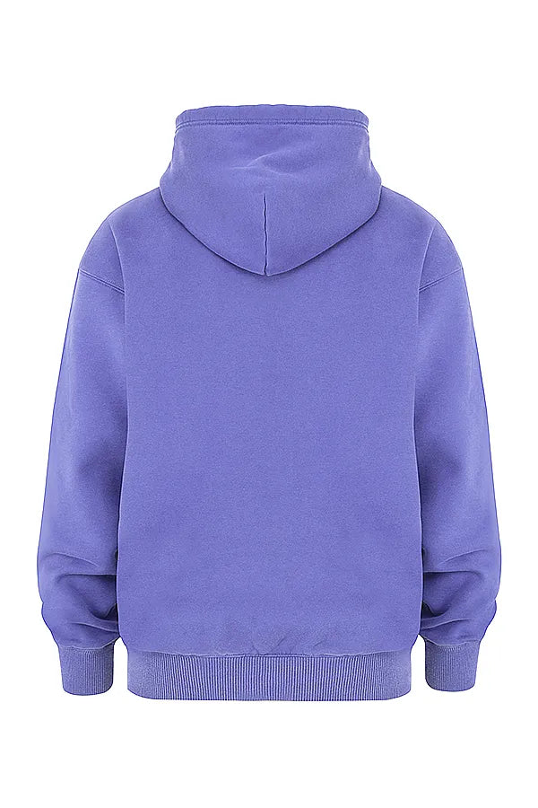 Halo Purple Cotton Fleece-Back Oversized Hoodie
