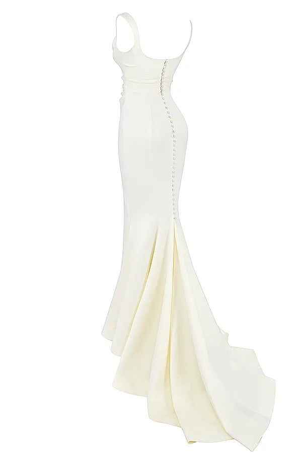 Emilie Off White Satin Mermaid Bridal Gown