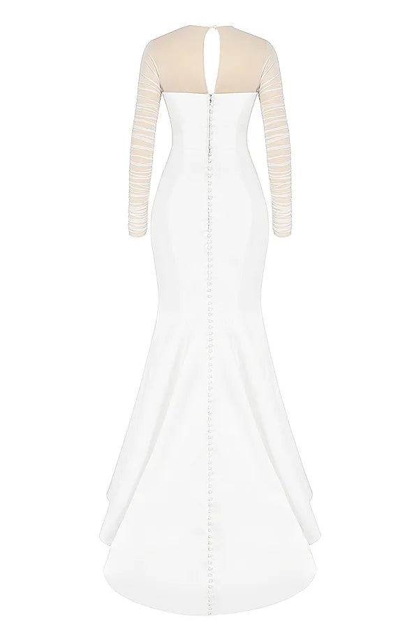Elise White Satin Bridal Gown