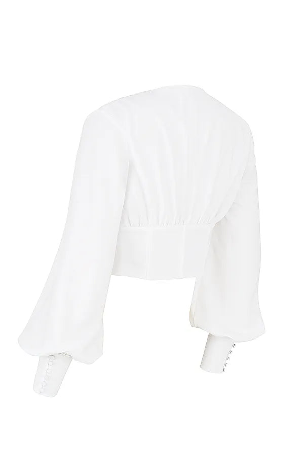 Mirabelle White Lace Up Corset