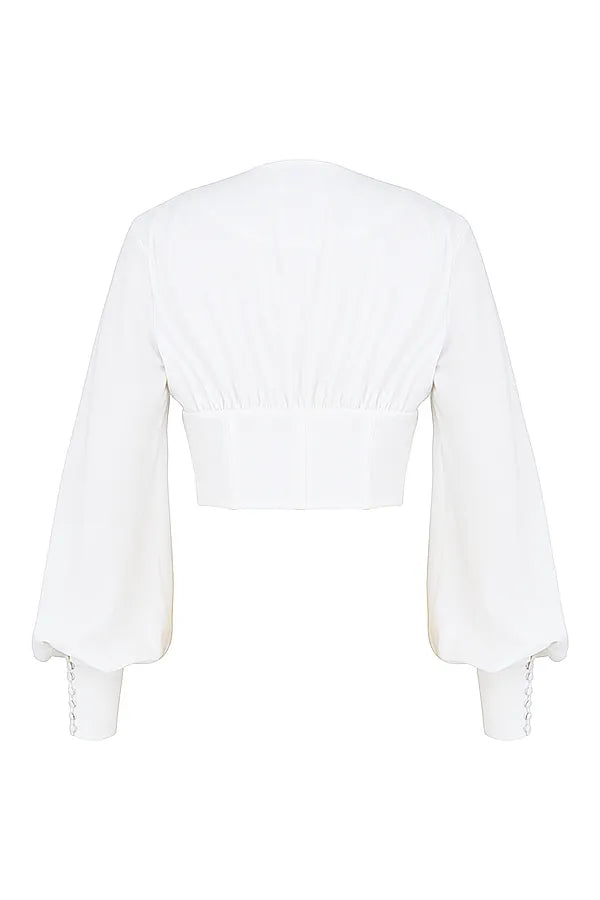 Mirabelle White Lace Up Corset