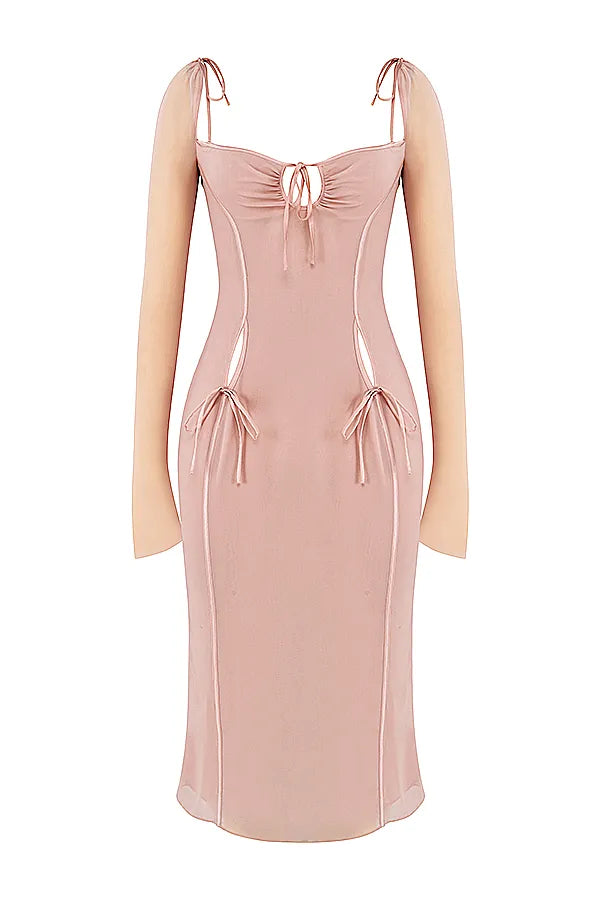 Ophelia Blush Cutout Midi Dress