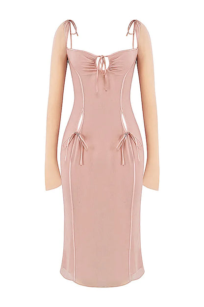 Ophelia Blush Cutout Midi Dress